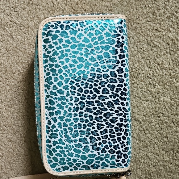 Consuela Blue Leopard Print Wristlet - Picture 3 of 5